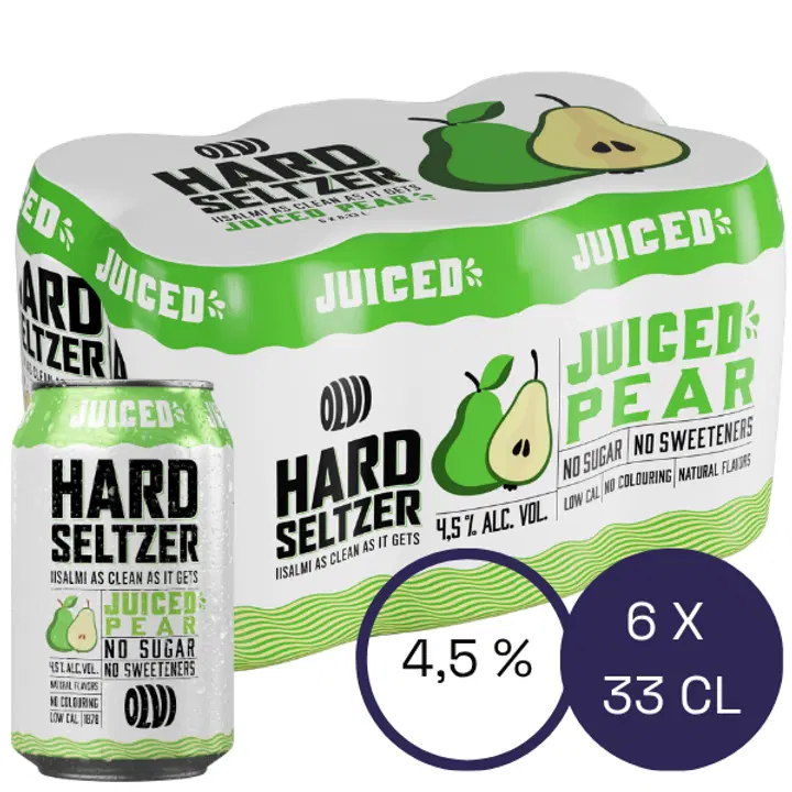 6xOLVI Hard Seltzer Juiced Pear 4,5 % 0,33 l burk