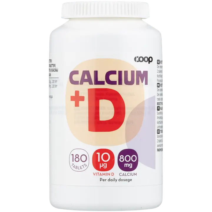 Coop Kalsium 800mg + D 180 tablettia