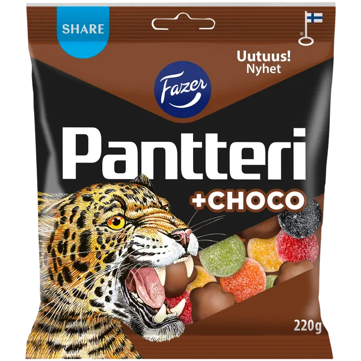 Fazer Pantteri +choco karkkipussi 220g