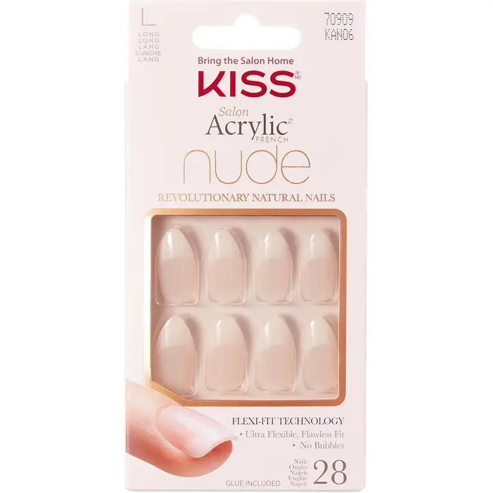 Kiss Nails Salon Acrylic Nude French 28 kpl kynsisetti, KAN06