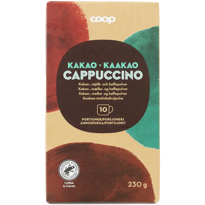 Coop Cappuccino kaakao-maitokahvijauhe 10 kpl / 230 g