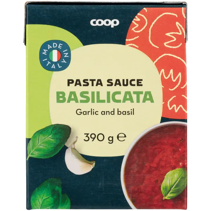 Coop tomatikaste küüslaugu ja basiilikuga 390g