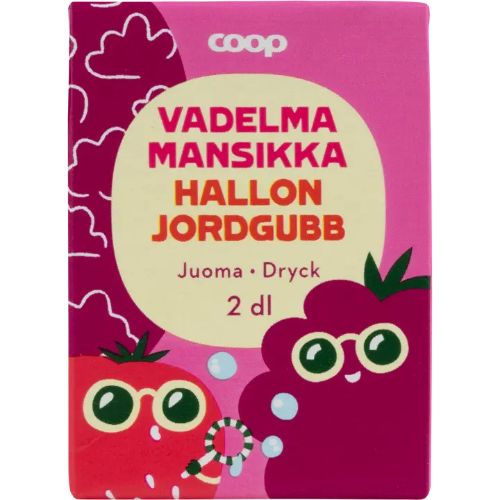 Coop vadelma-mansikka juoma 2dl
