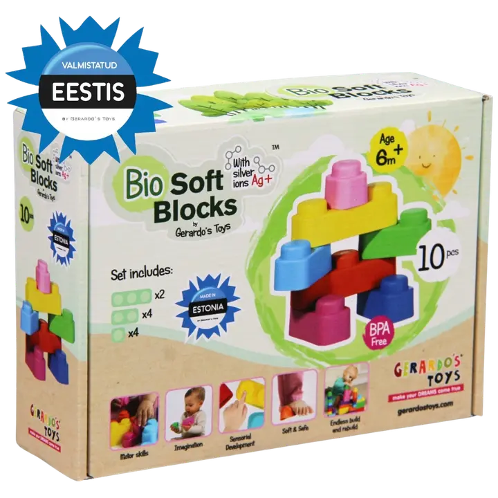 Gerardo's Toys Pehmete klotside komplekt 10 tk