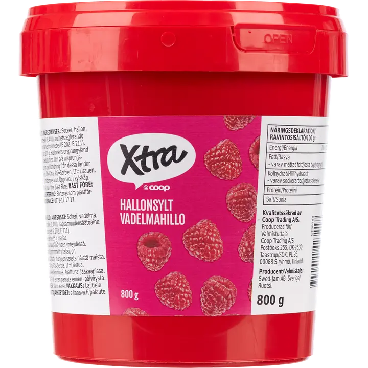 Xtra vadelmahillo 800 g