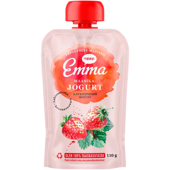 Emma Laktoosivaba maasikajogurt tuubis, 110 g