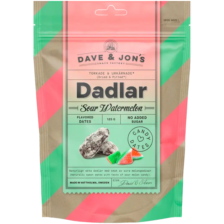Dave&Jons taatelit kirpeä meloni 125 g