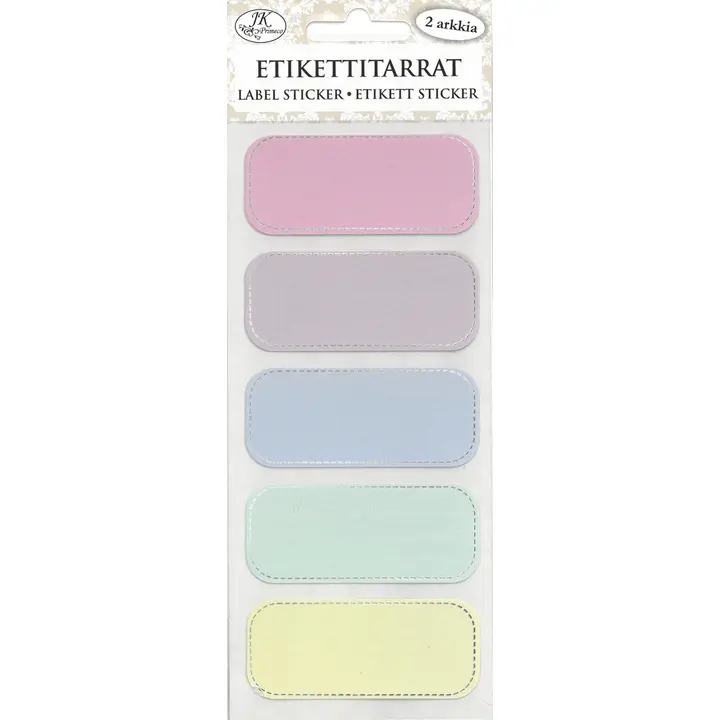 J.K. Primeco Etikettitarra kapea Pastelli hopeafolio 2ark