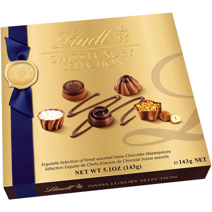 Lindt SWISS LUXURY SELECTION valikoima sveitsiläisiä suklaakonvehteja 143g