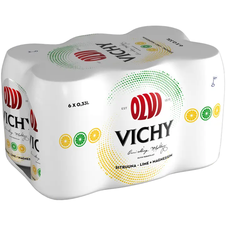 6xOLVI Vichy+Mg Sitruuna&Lime 0,33 l tlk