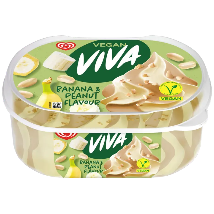 Super Viva Taimne Maapähkli- ja Banaanimaitseline perejäätis 825 ml/442,5 g