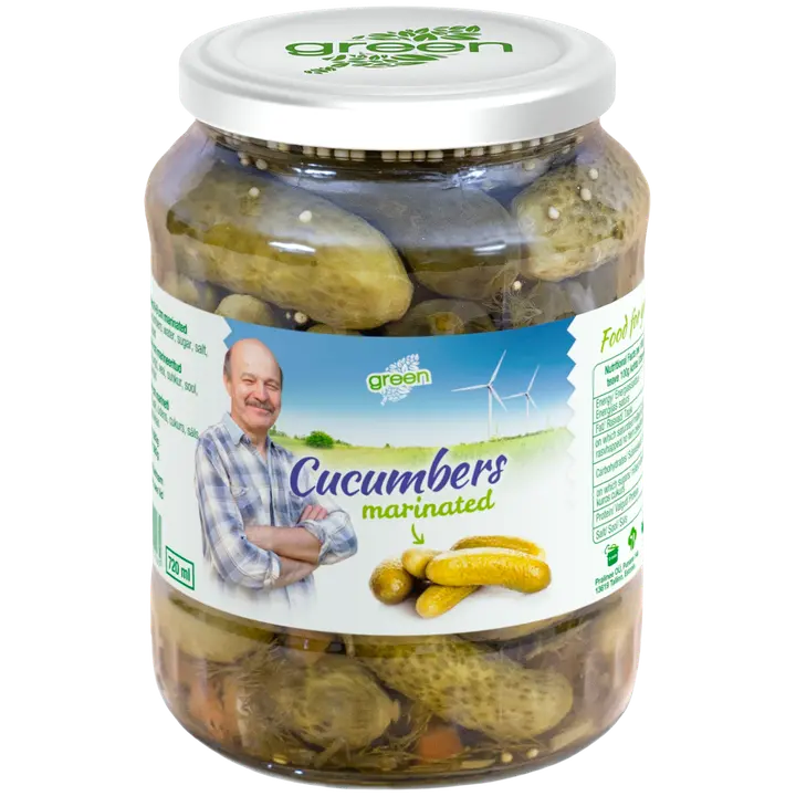 Green kurgid marineeritud 6-9 cm 720 ml 670/360 g