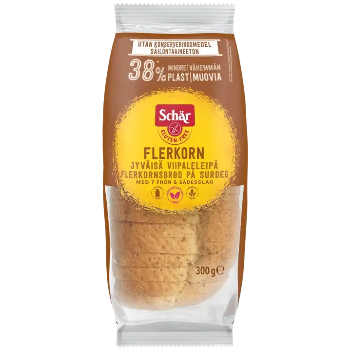Schär 300g Flerkorn Jyväisä viipaleleipä gluteeniton
