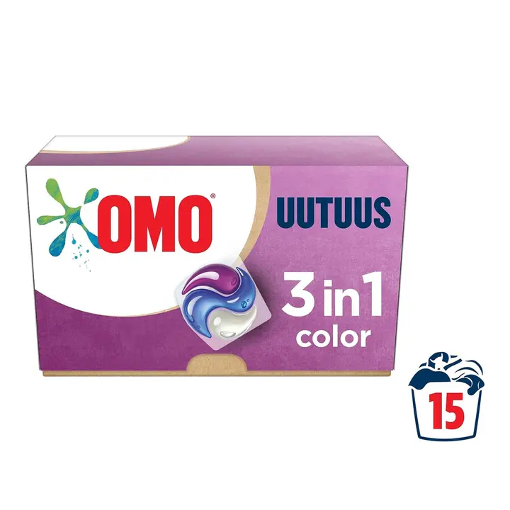 Omo Color Pyykinpesukapseli Värillisille vaatteille 15x19ml 15 pesua
