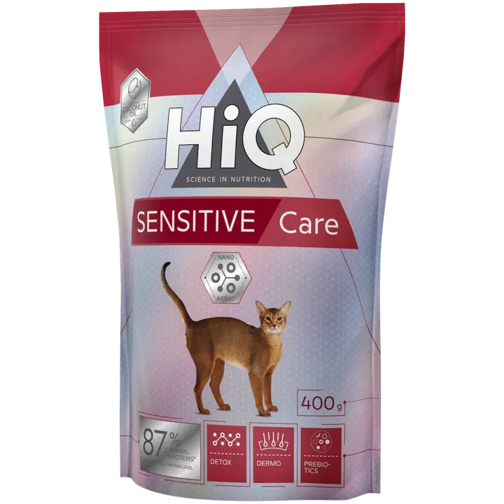 HiQ Sensitive Care herkkien kissojen täysravinto 400 g