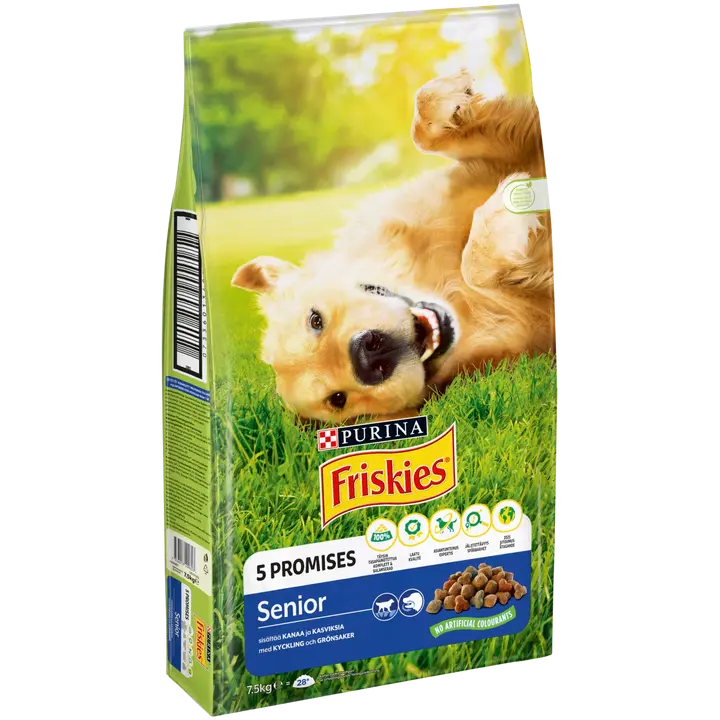 Friskies 7,5kg Senior Kanaa ja Kasviksia koiranruoka