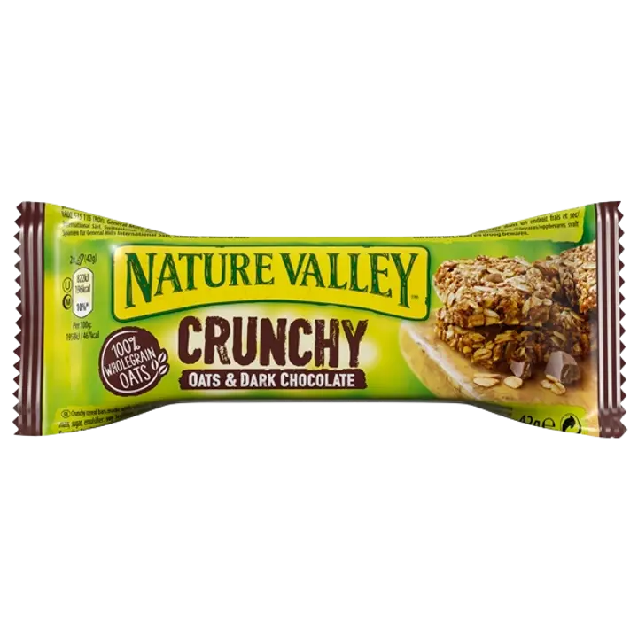 Krõbe kaerahelbebatoon tumeda šokolaadiga 42 g