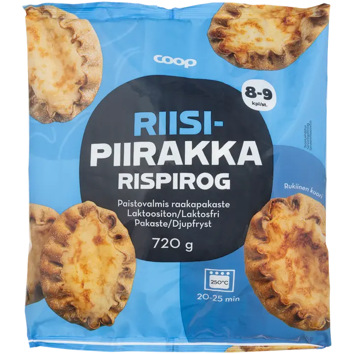 Coop riisipiirakka 8–9 kpl 720 g pakaste