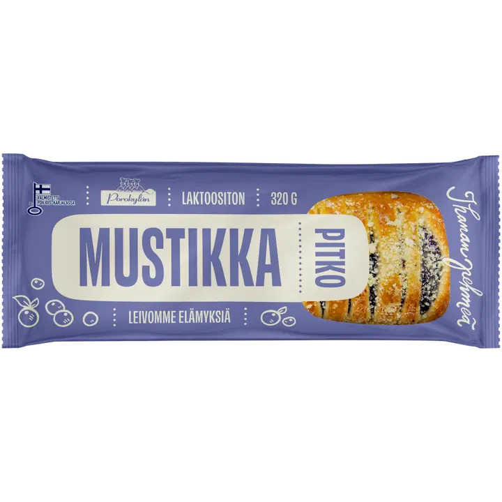 Porokylän Mustikkapitko 320 g mustikkatäytepitko