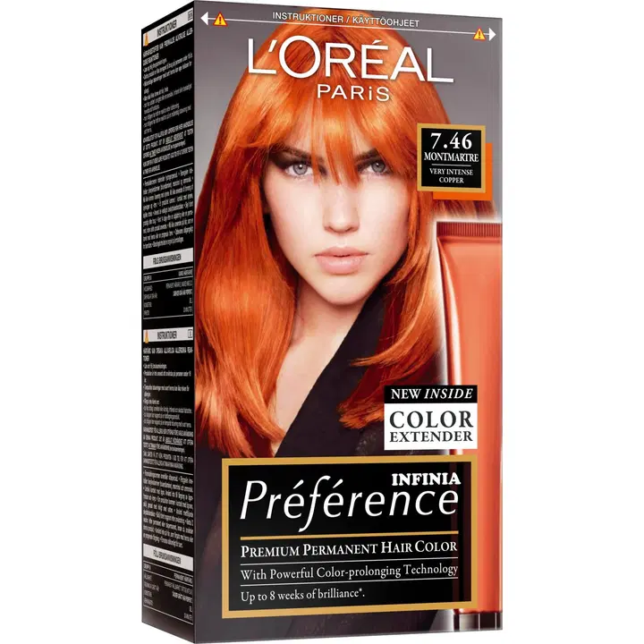 L'Oréal Paris Préférence Infinia 7.46 Montmartre Very Intense Copper Erittäin intensiivinen kupari kestoväri