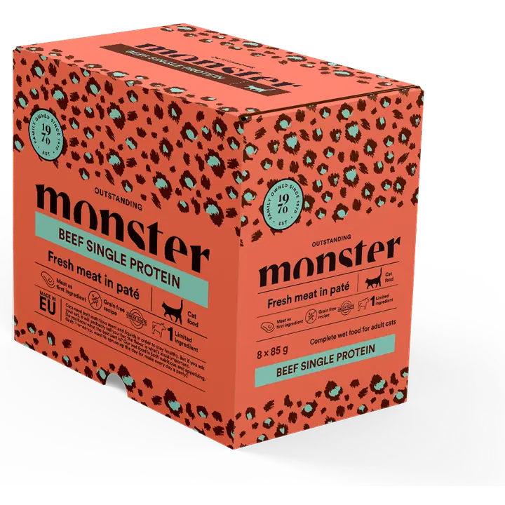 Monster Cat Pouches Beef 85g 8-pack