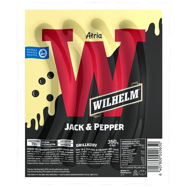 Atria Wilhelm Jack & Pepper Grillimakkara 350g