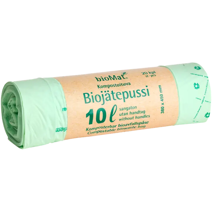 10L bioMat OK Compost HOME sertifioitu biopussi 380x450mm 20kpl