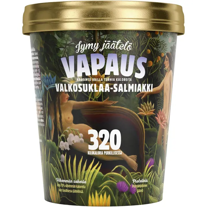 Jymy Vapaus Valkosuklaa-Salmiakki Jäätelö laktoositon 500ml