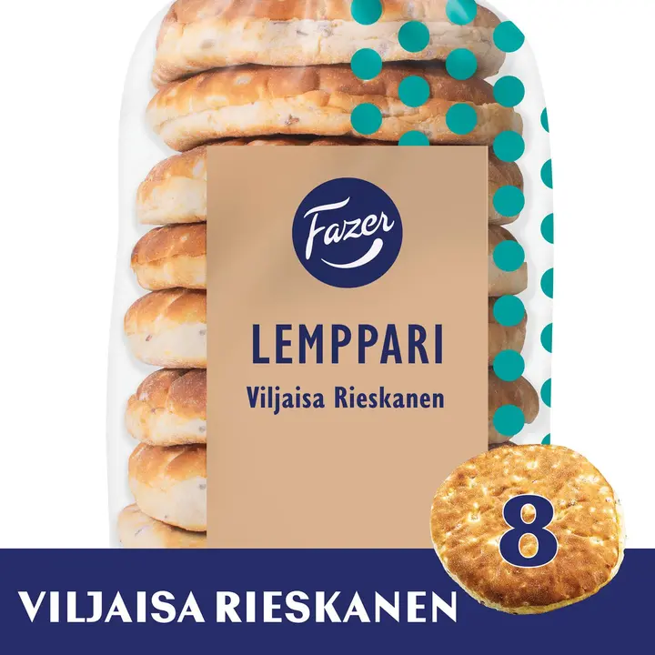 Fazer Lemppari Viljaisa Rieskanen 8kpl 400g