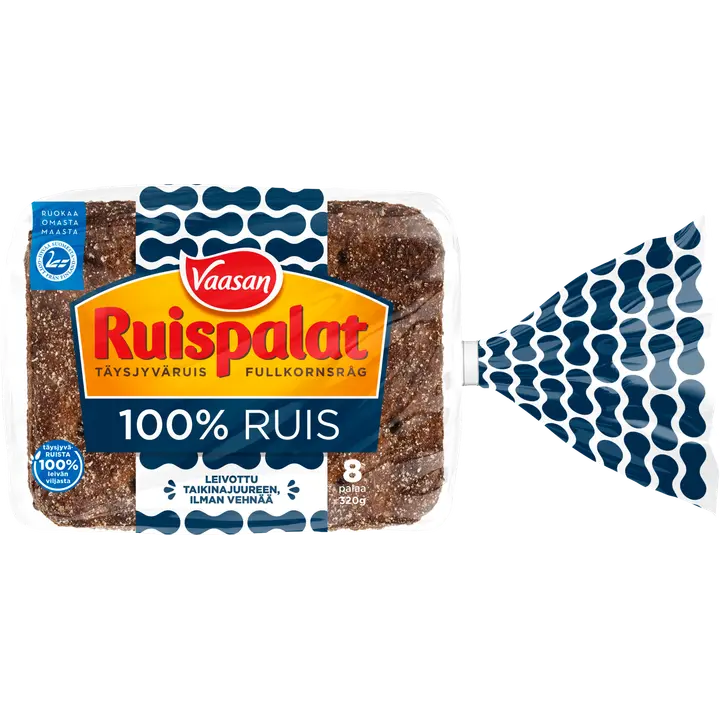Vaasan Ruispalat 100% Ruis 320g 8kpl täysjyväruisleipä