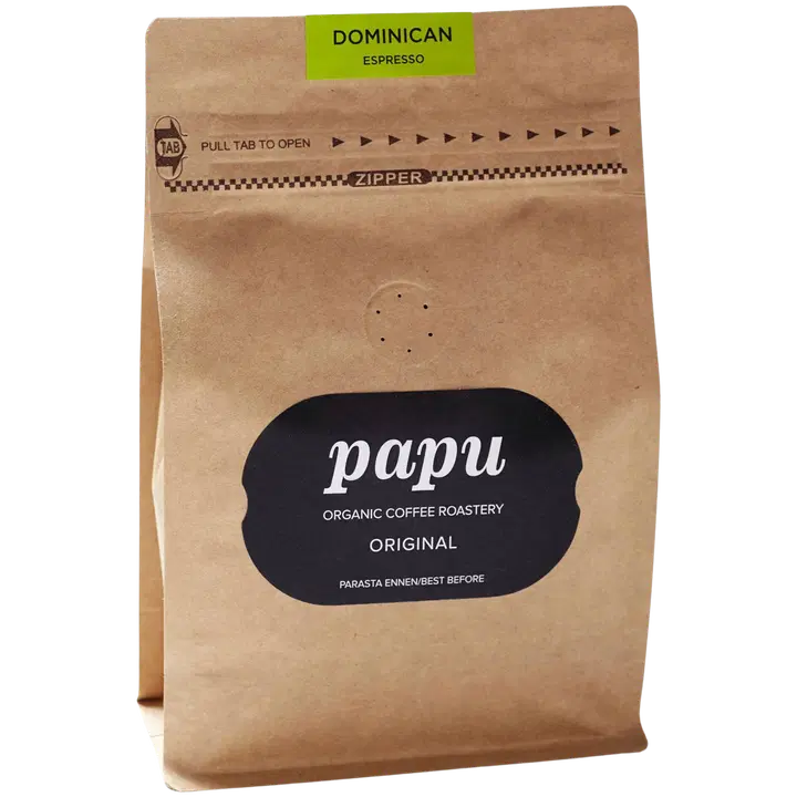 Paahtimo Papu DOMINICAN luomukahvi 250g espresso paahto espressojauhettu
