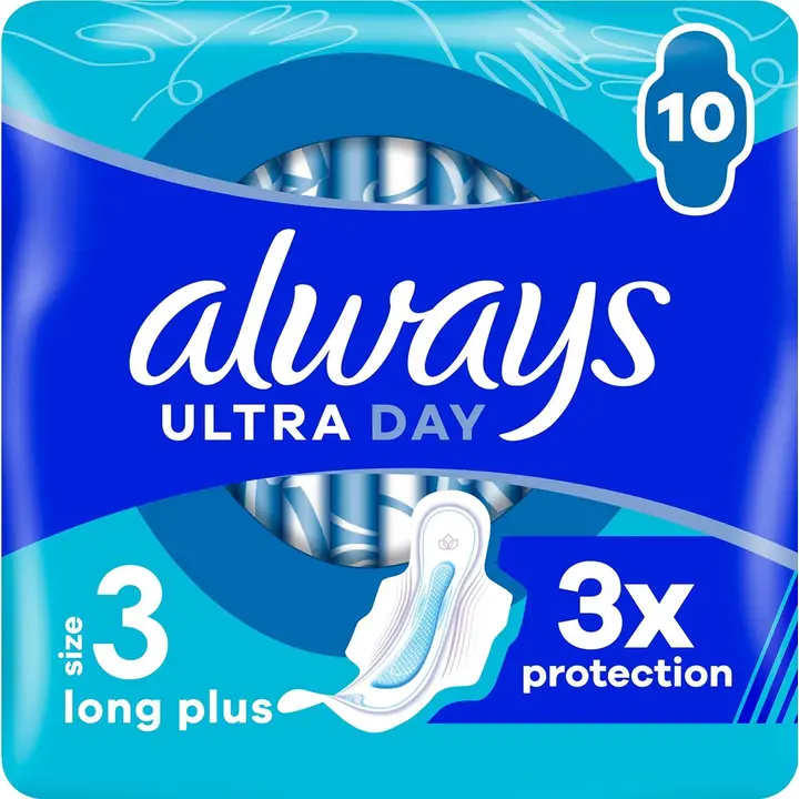 Always 10kpl Ultra Long Plus 3 siivekkeillä terveysside