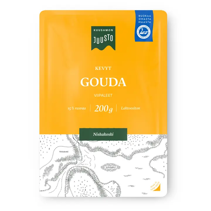 Kuusamon Juusto kevyt Goudajuustoviipale 15 % 200 g
