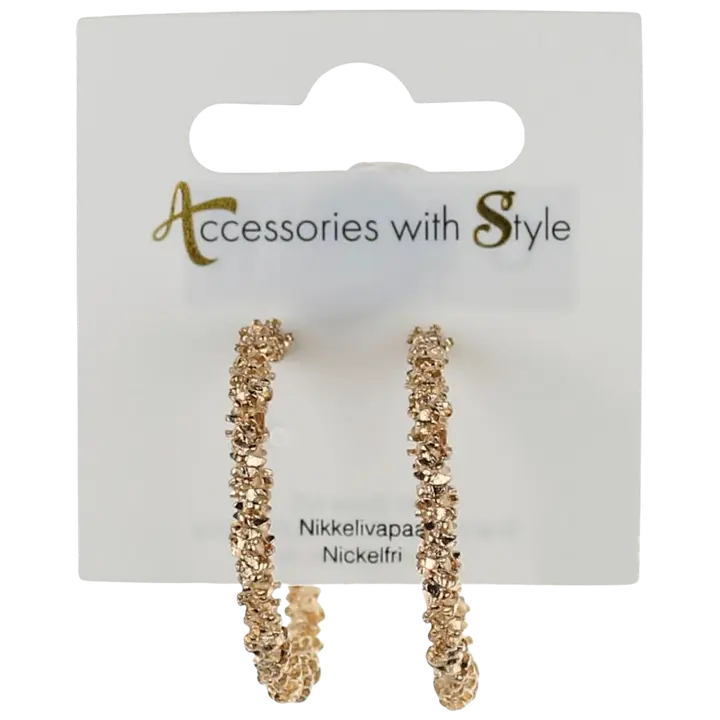 Kõrvarõngad rõngas kividega kuldne