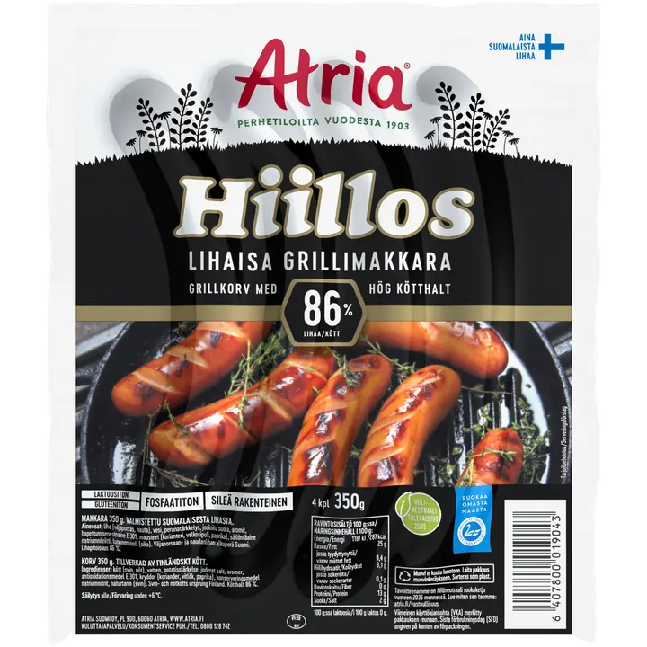 Atria Hiillos Lihaisa Grillimakkara 350g