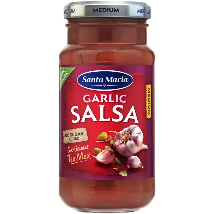 Santa Maria Garlic Salsa Medium valkosipulilla maustettu salsakastike 230 g