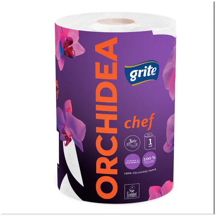 Majapidamispaber Grite Orchidea 3-kihline 1 rull/200 lehte