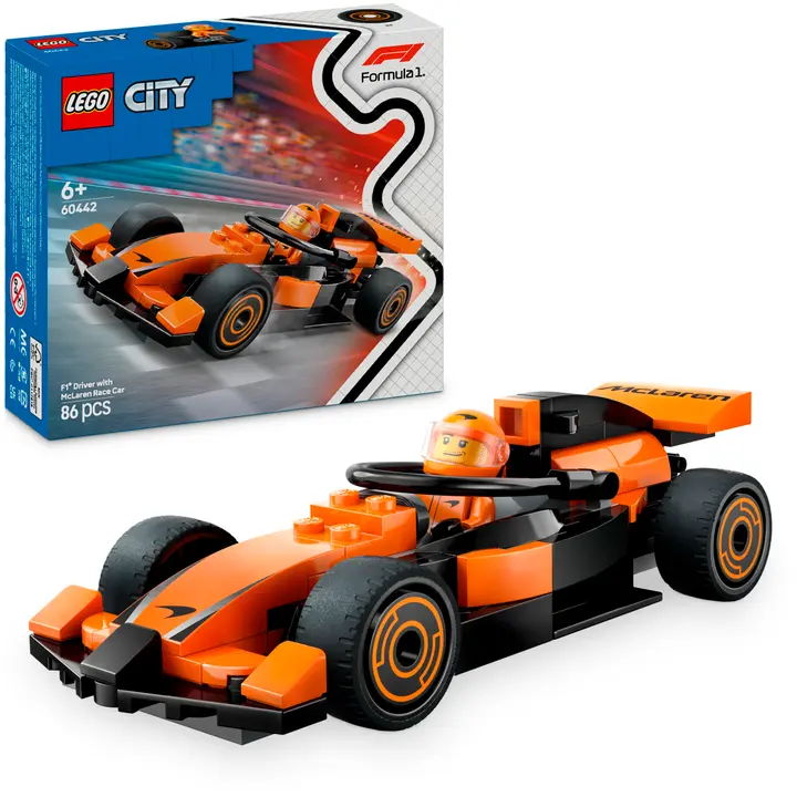 LEGO® City F1®-kuljettaja ja McLaren-kilpa-auto 60442