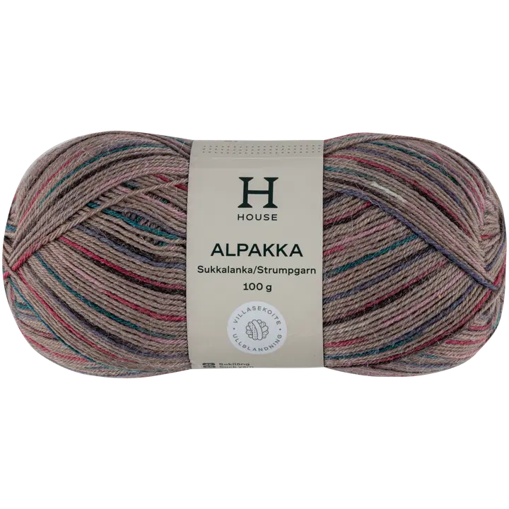 House sukkalanka Alpakka 100g CNE-1520 rose pink/ gray