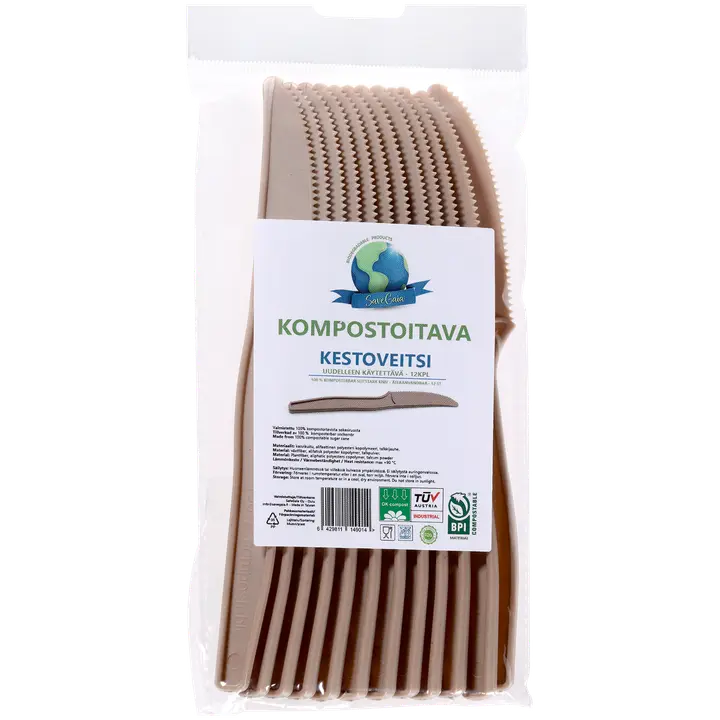 SaveGaia kompostoitava ja biohajoava kestoveitsi 12kpl