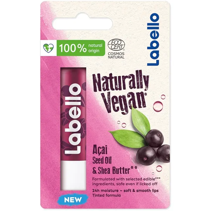 Labello 5,2ml Naturally Vegan Açai Seed Oil -huulivoide