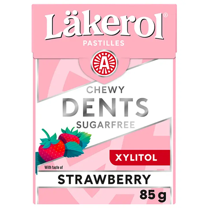 Läkerol Dents Strawberry ksylitolipastilli 85g