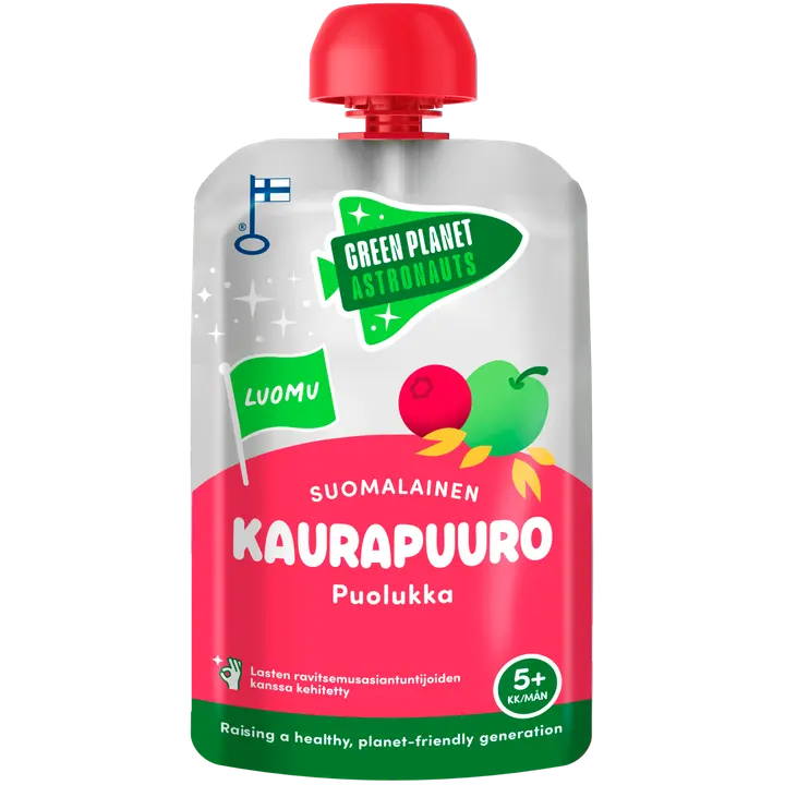 Green Planet Astronauts Luomu Suomalainen Kaurapuuro Puolukka 100g 5kk+