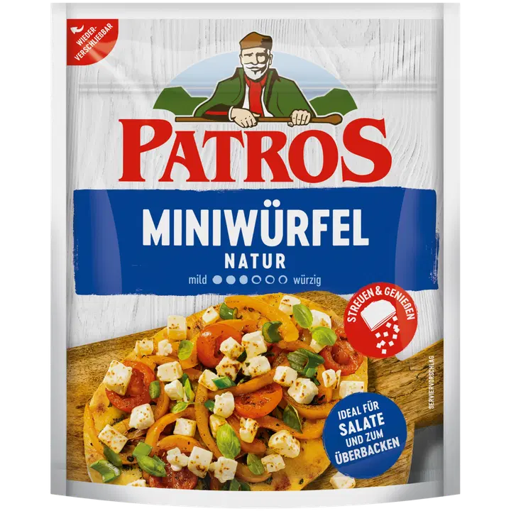 Patros salaattijuusto minikuutiot natur maustamaton 135g
