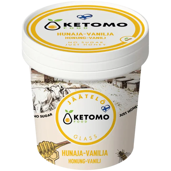 Ketomo Food Hunaja-vaniljajäätelö 125ml