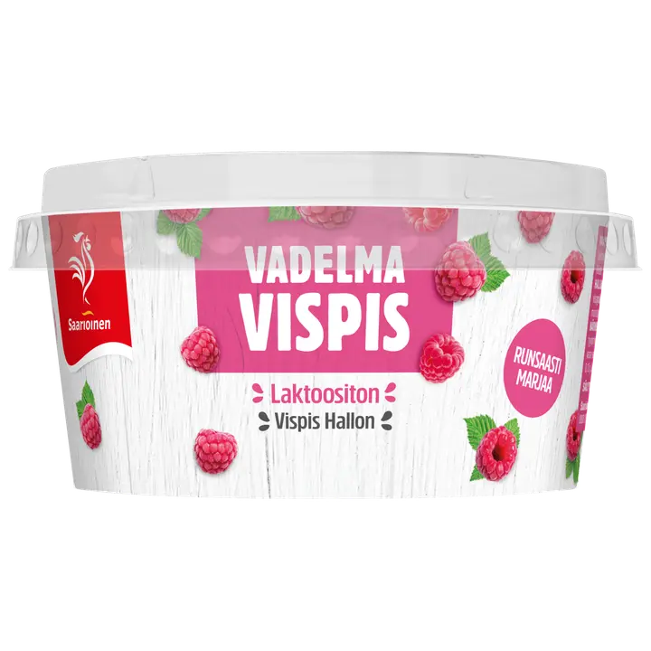 Saarioinen Vispis vadelma, vaahdotettu vadelmavälipala 130g