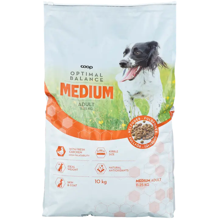 Coop Optimal keskikokoisen koiran kuivaruoka 10 kg