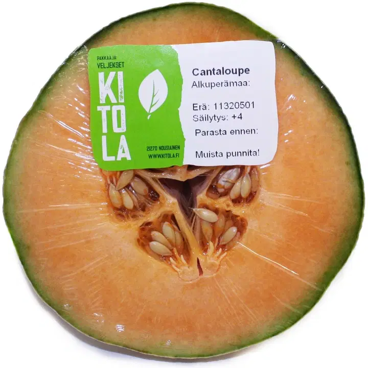 Cantaloupemeloni pakattu