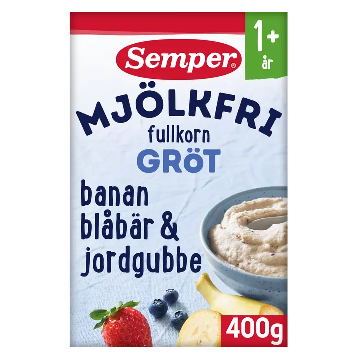 Semper Maidoton Täysjyväpuuro banaani mustikka & mansikka 12kk puurojauhe 400g