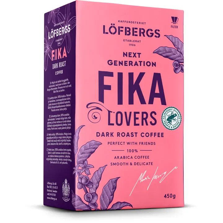 Löfbergs Next Generation Coffee Lovers Fika Dark Roast suodatinkahvi 450 g Rainforest Alliance